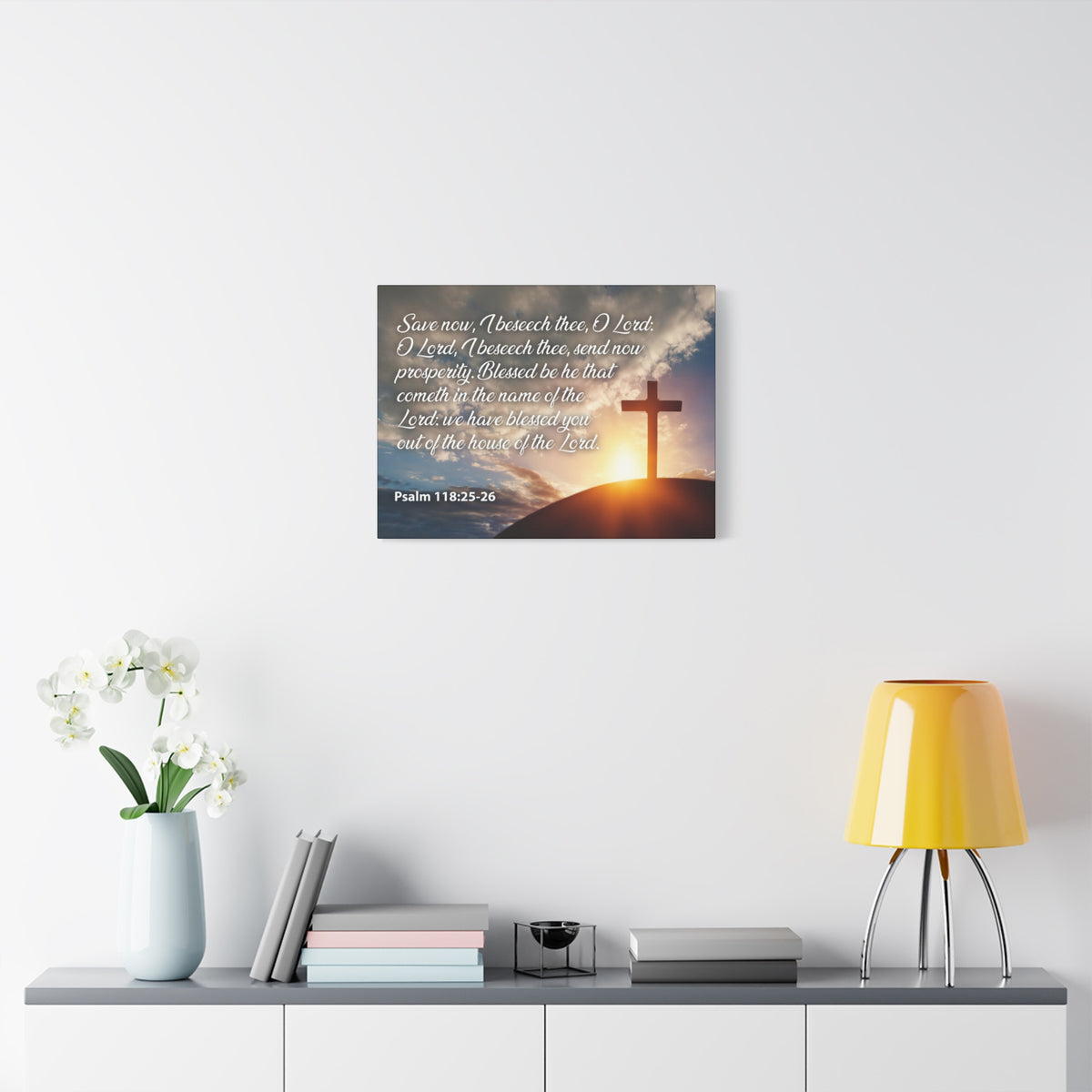 Bible Verse Canvas The House of The Lord Psalm 118:25-26 Christian Home Decor Scripture Art-Express Your Love Gifts