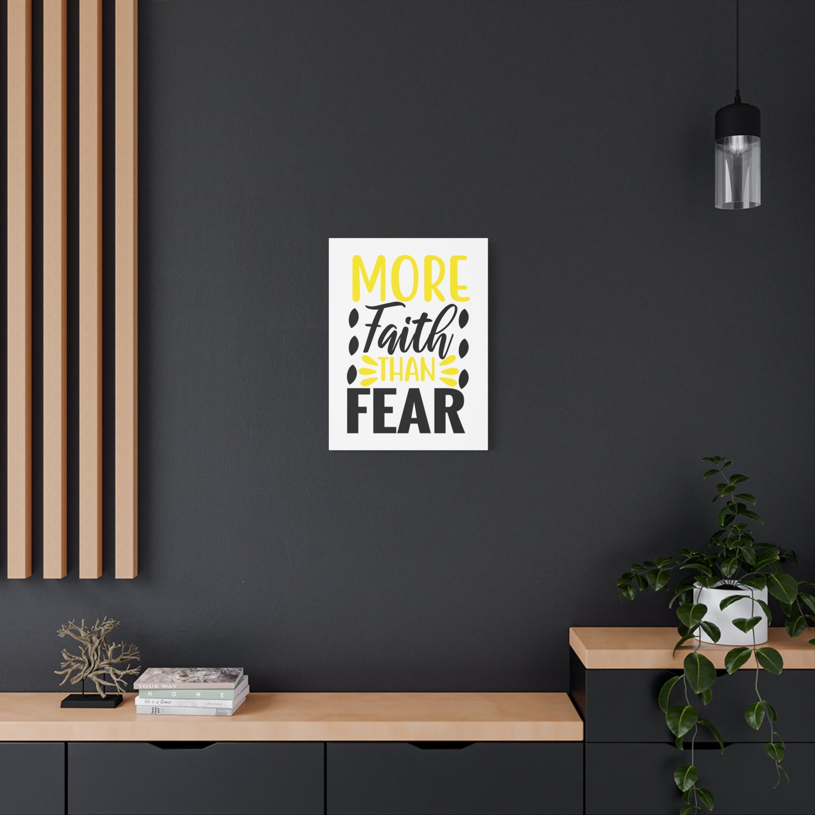 Scripture Canvas More Faith Than Psalm 34:4 Christian Wall Art Print Ready to Hang-Express Your Love Gifts