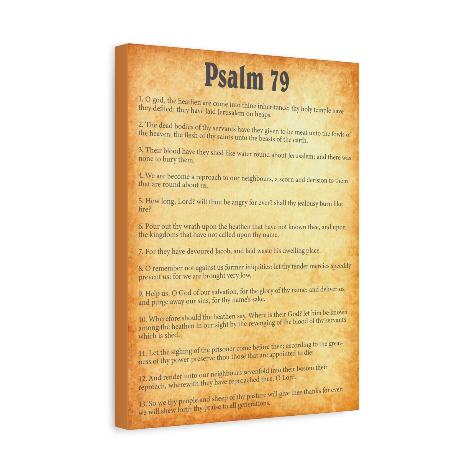 Scripture Walls Psalm 79 Gold Bible Chapter Canvas Christian Wall Art Ready to Hang-Express Your Love Gifts