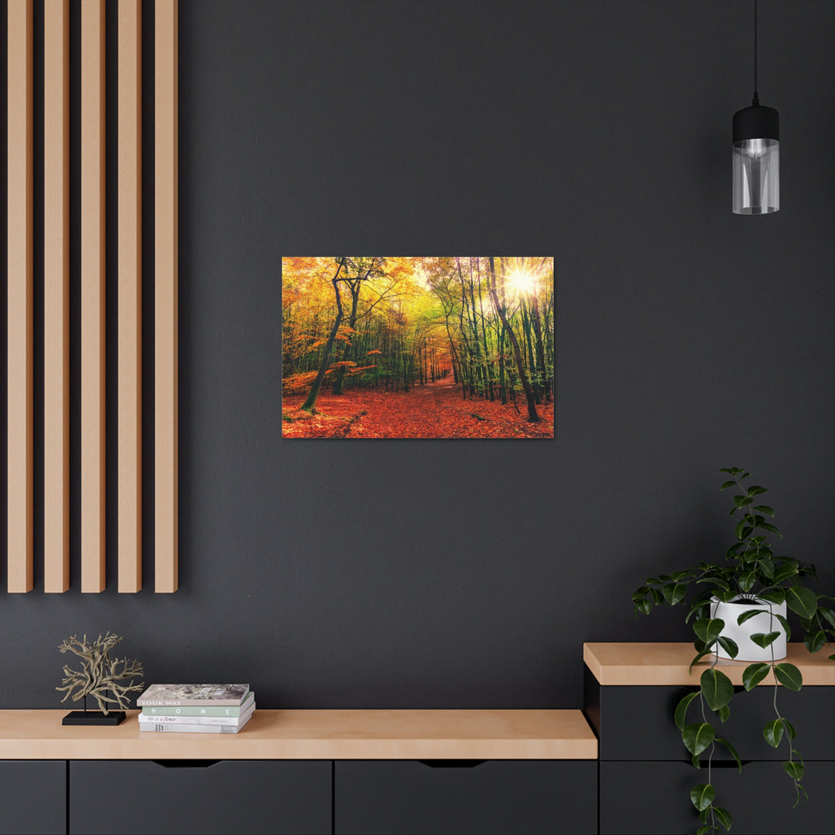 Autumn Forest is Beautiful Forest Floral Nature Photography Canvas Wall Art for Home Decor Ready-to-Hang-Express Your Love Gifts