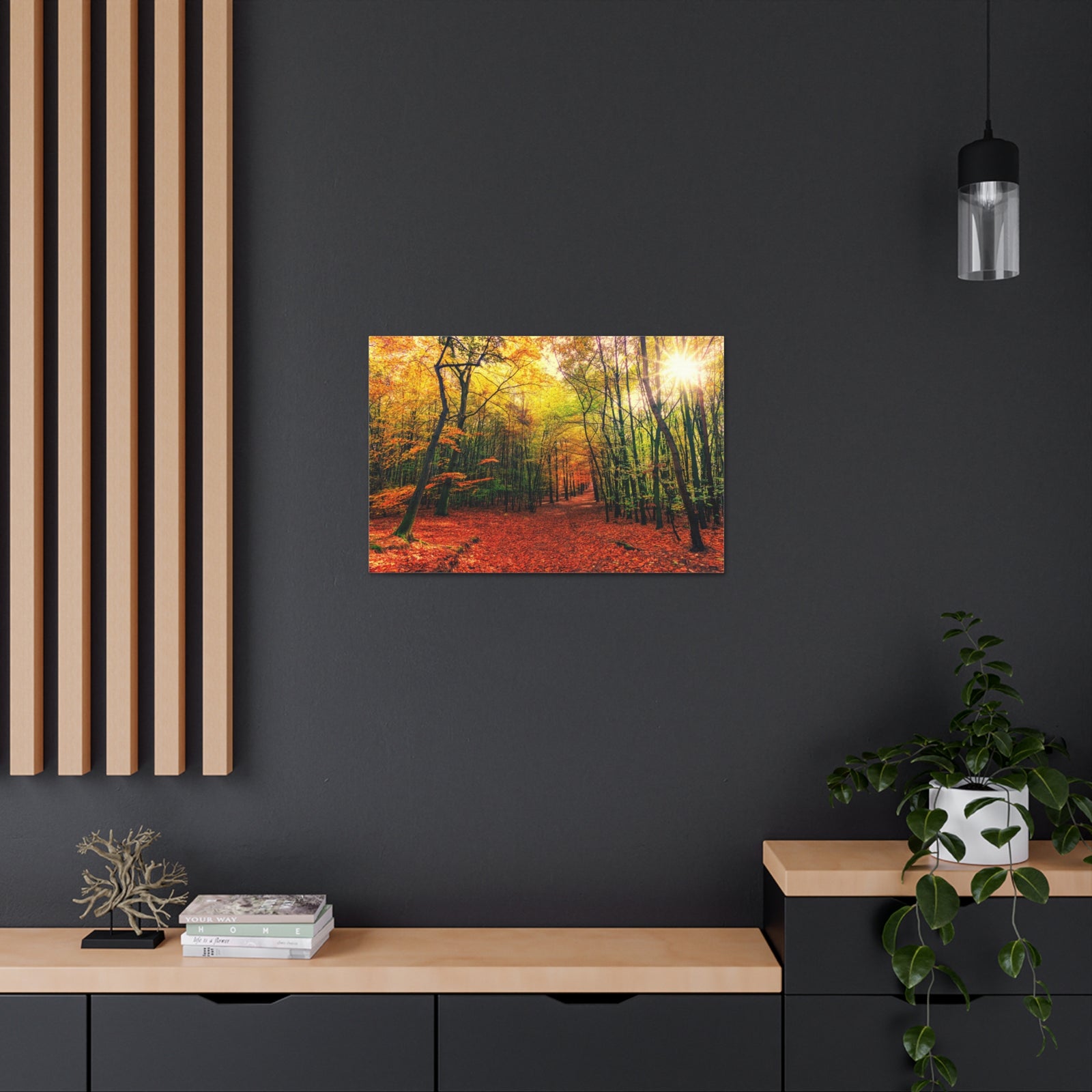 Autumn Forest is Beautiful Forest Floral Nature Photography Canvas Wall Art for Home Decor Ready-to-Hang-Express Your Love Gifts