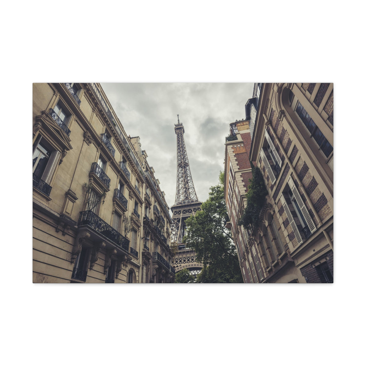 Paris Eiffel Tower Street View France Canvas Artwork High-Quality Breathtaking French City for Home Decor Ready to Hang-Express Your Love Gifts