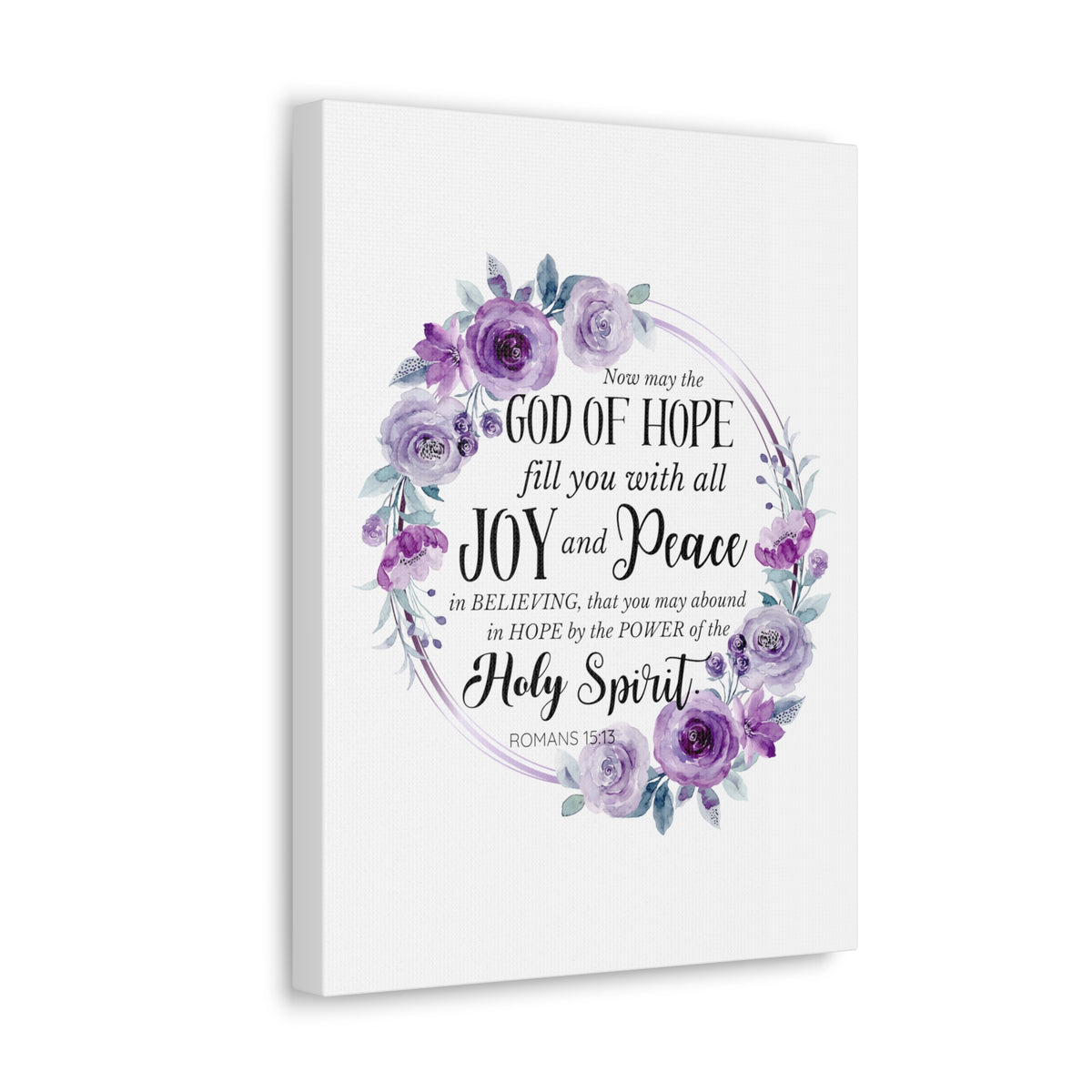 Scripture Walls Romans 15:13 Joy and Peace Wreath Bible Verse Canvas Christian Wall Art Ready to Hang Unframed-Express Your Love Gifts