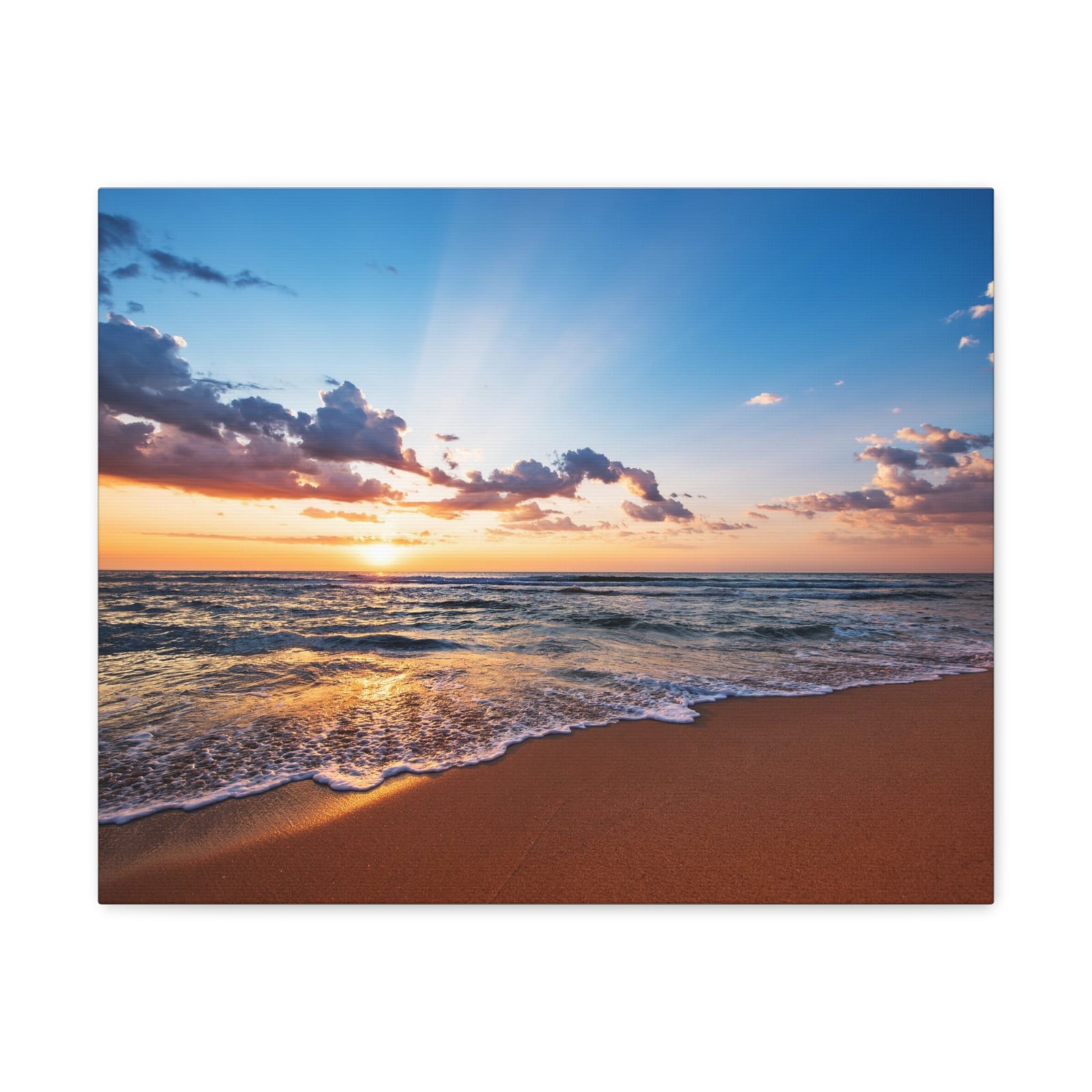 Colorful Ocean Beach Sunrise Ocean Canvas Wall Art for Home Decor Ready-to-Hang-Express Your Love Gifts