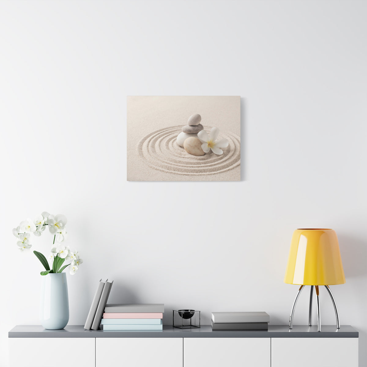 Stacked Zen Stones Forest Floral Nature Photography Canvas Wall Art for Home Decor Ready-to-Hang-Express Your Love Gifts