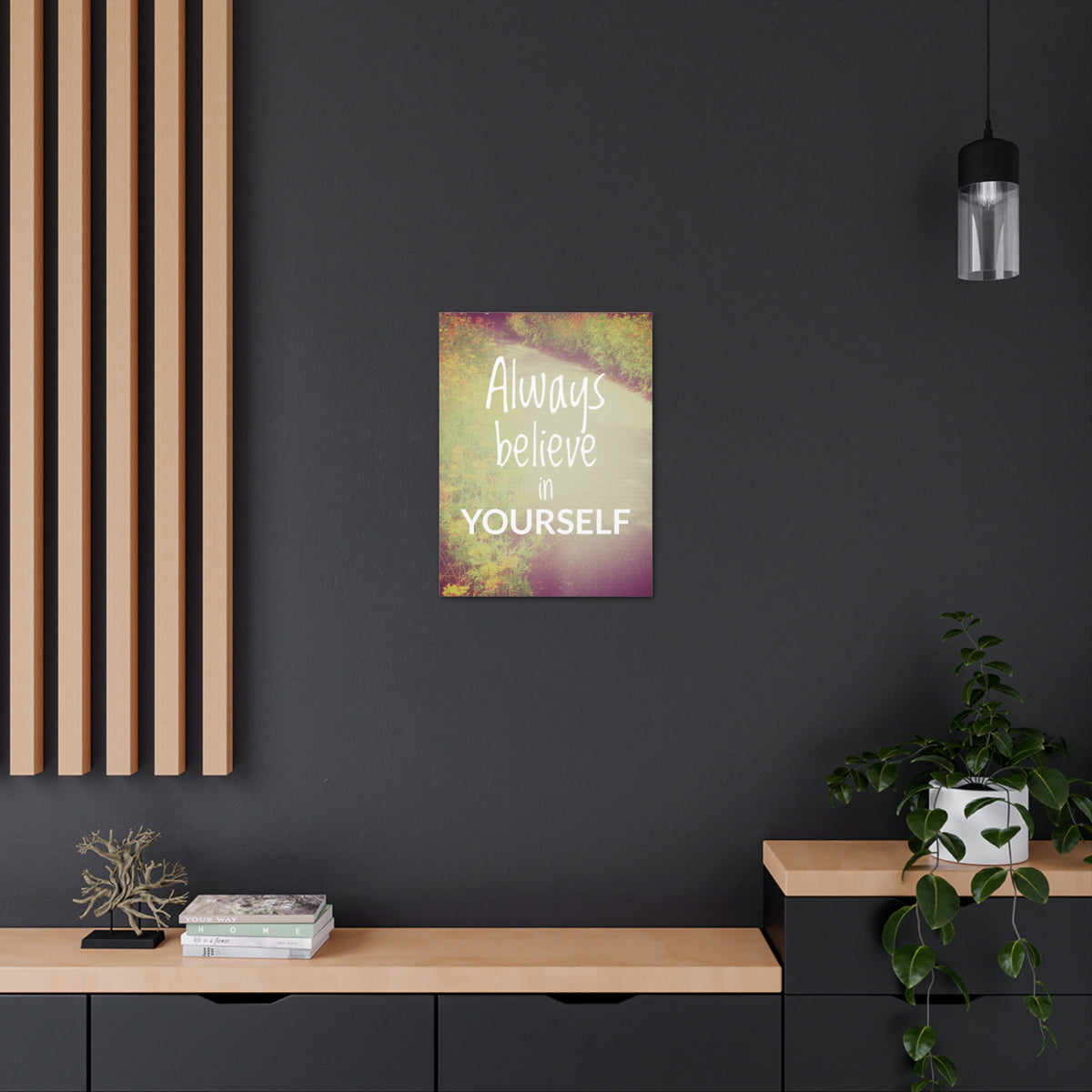 Inspirational Quote Canvas Always Believe In Yourself Motivational Print Ready to Hang Artwork-Express Your Love Gifts