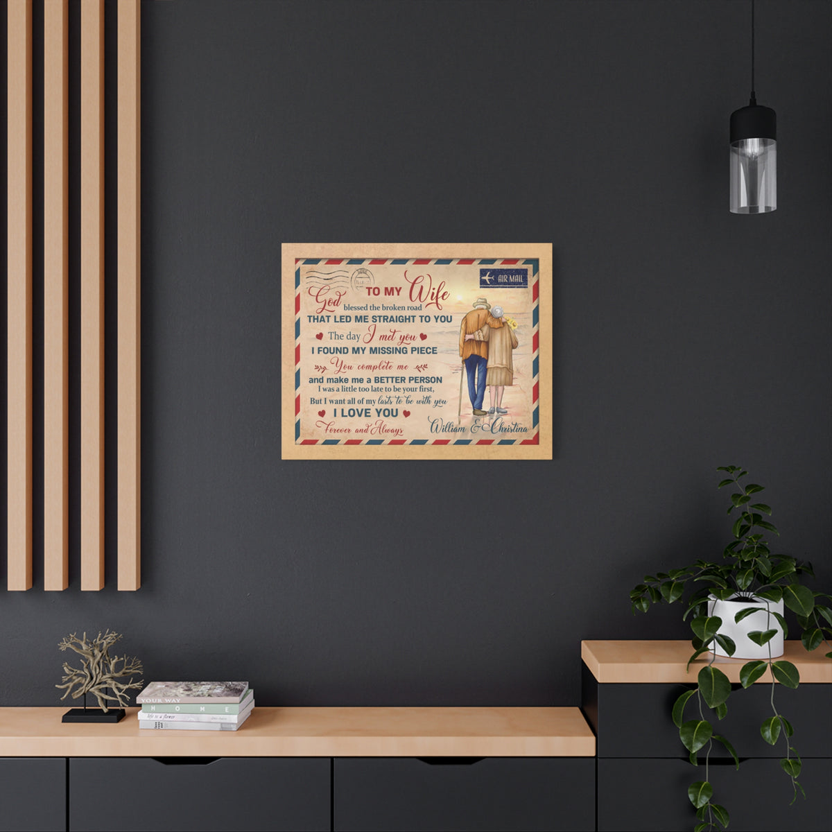 To My Wife – You Complete Me Personalized Canvas Wall Art-Express Your Love Gifts