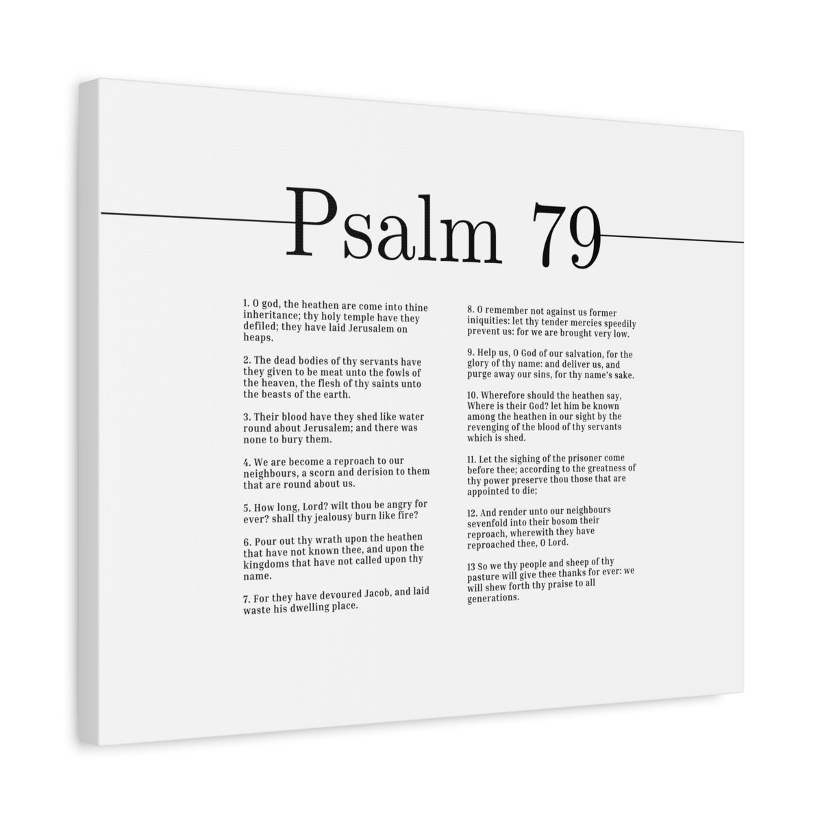 Scripture Canvas Glory Of Thy Name Psalm 79 Christian Wall Art Bible Verse Print Ready to Hang-Express Your Love Gifts