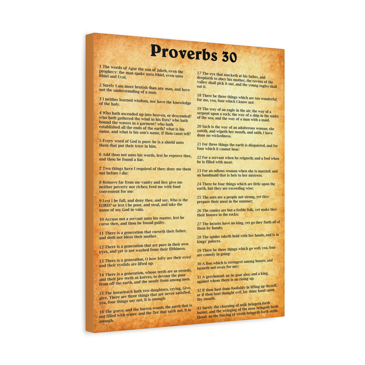 Scripture Walls Proverbs Chapter 30 Gold Bible Canvas Christian Wall Art Ready to Hang Unframed-Express Your Love Gifts