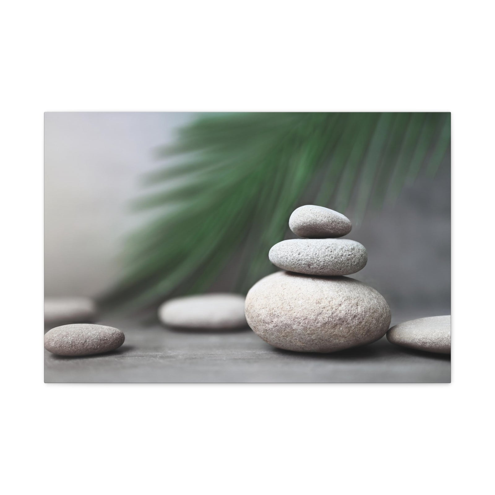 Spa Stones with Palm Forest Floral Nature Photography Canvas Wall Art for Home Decor Ready-to-Hang-Express Your Love Gifts