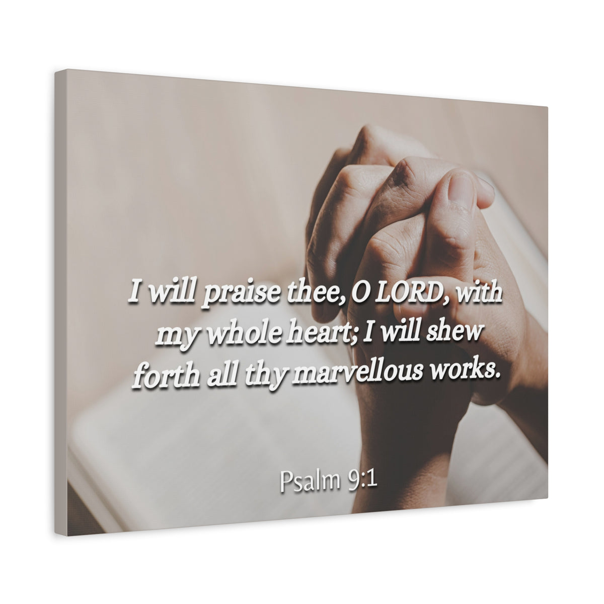 Scripture Canvas Marvelous Works Psalms 9:1 Christian Wall Art Bible Verse Print Ready to Hang-Express Your Love Gifts