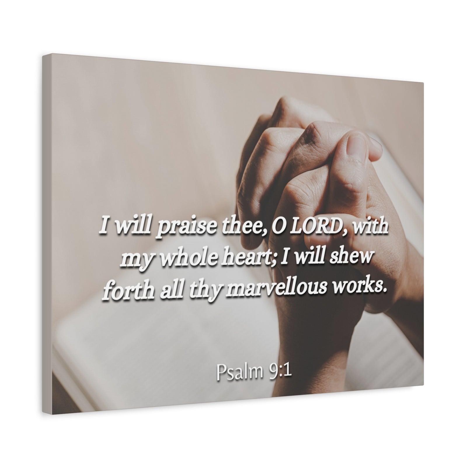 Scripture Canvas Marvelous Works Psalms 9:1 Christian Wall Art Bible Verse Print Ready to Hang-Express Your Love Gifts