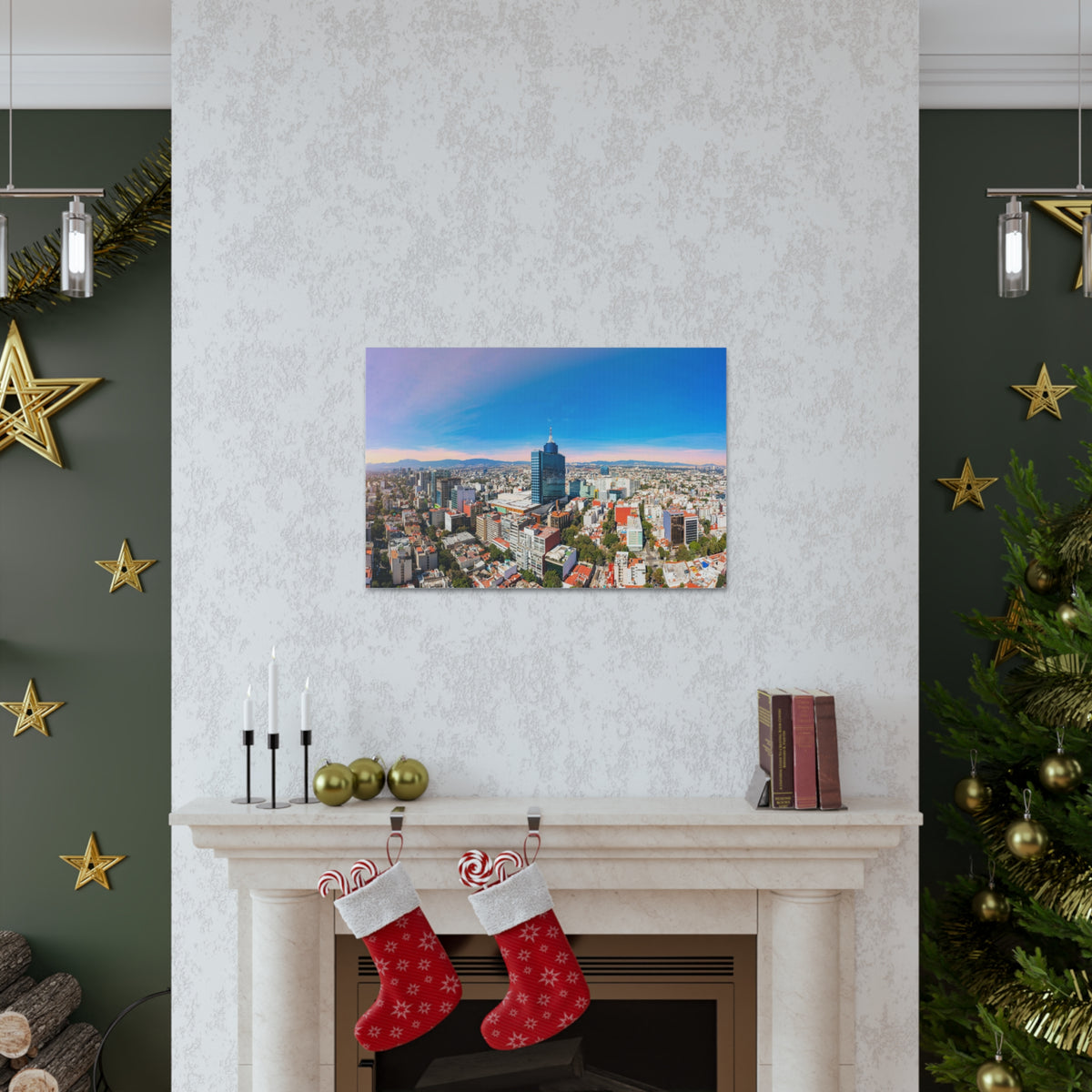 Mexico City Daytime Skyline Canvas Artwork High-Quality Breathtaking Stunning Cityscape for Home Decor Ready to Hang-Express Your Love Gifts