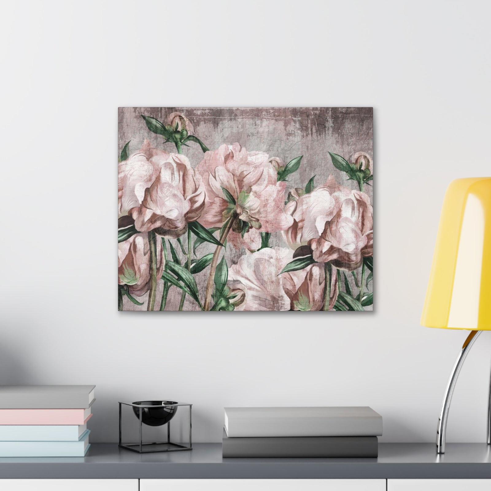 Large Art Peony Painted Flower Canvas Wall Art for Home Decor Ready-to-Hang-Express Your Love Gifts