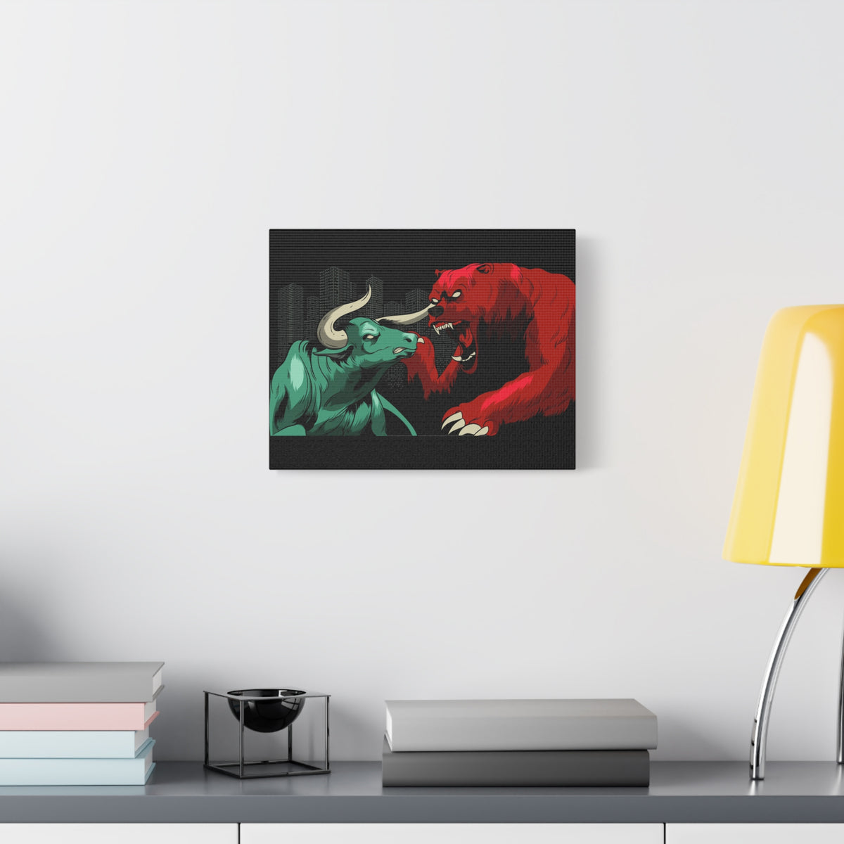 Copy of Stock Market Wall Art Bull vs Bear Battling for Wealth Wall Street Trading Art Canvas-Express Your Love Gifts