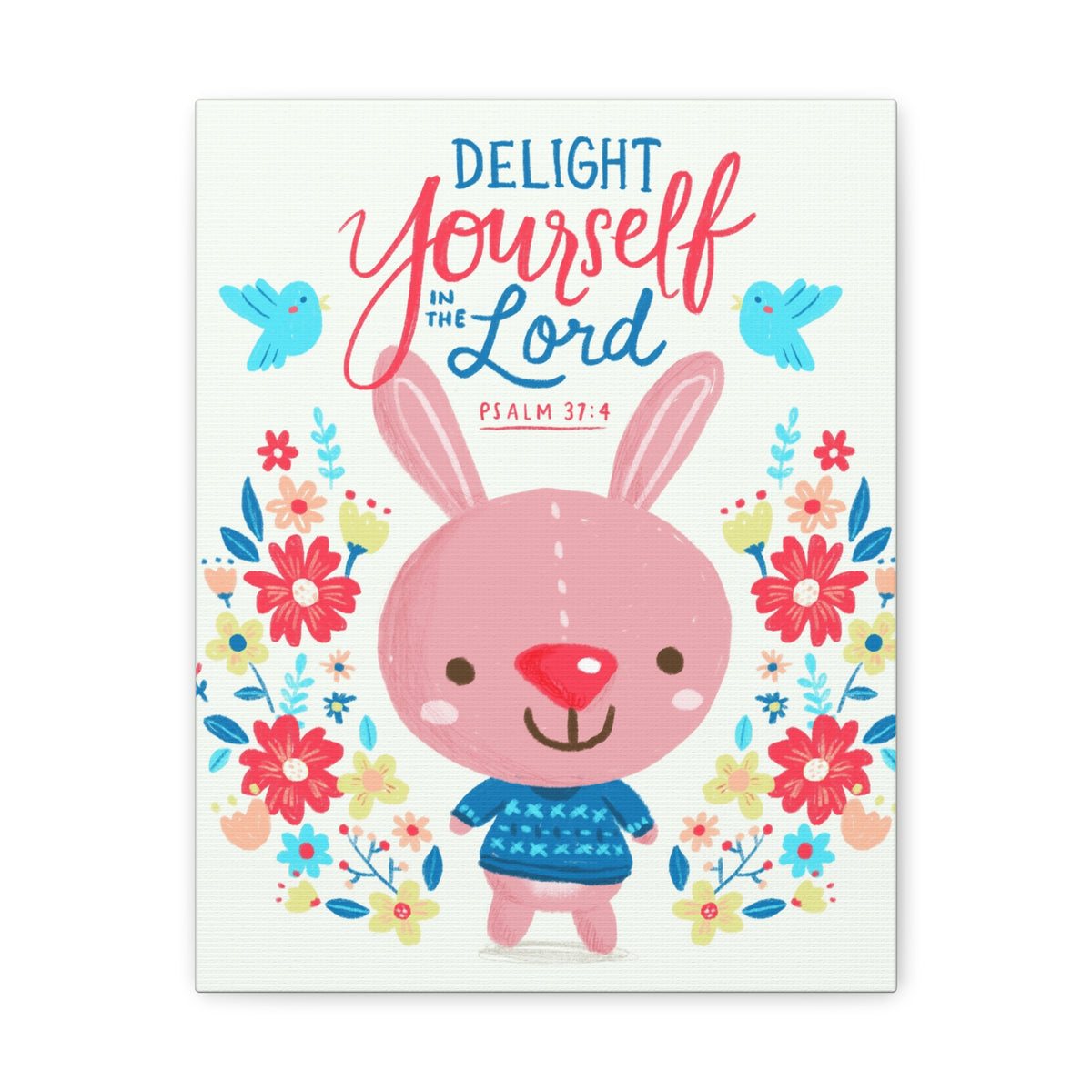 Scripture Canvas Delight Yourself Psalm 37:4 Christian Wall Art Bible Verse Print Ready to Hang-Express Your Love Gifts