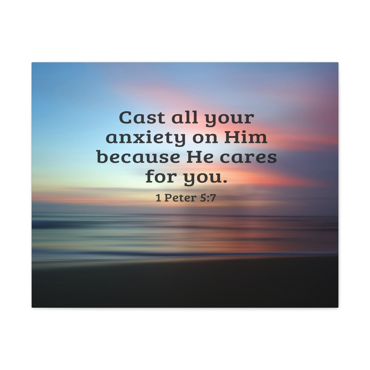 Scripture Walls He Cares For You 1 Peter 5:7 Bible Verse Canvas Christian Wall Art Ready to Hang-Express Your Love Gifts