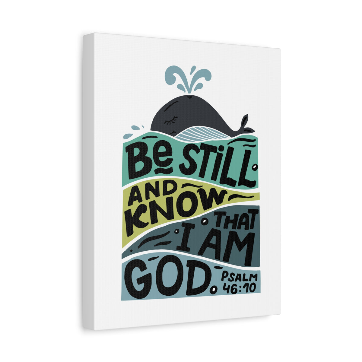 Scripture Canvas I Am God Psalm 46:10 Christian Wall Art Bible Verse Print Ready to Hang-Express Your Love Gifts