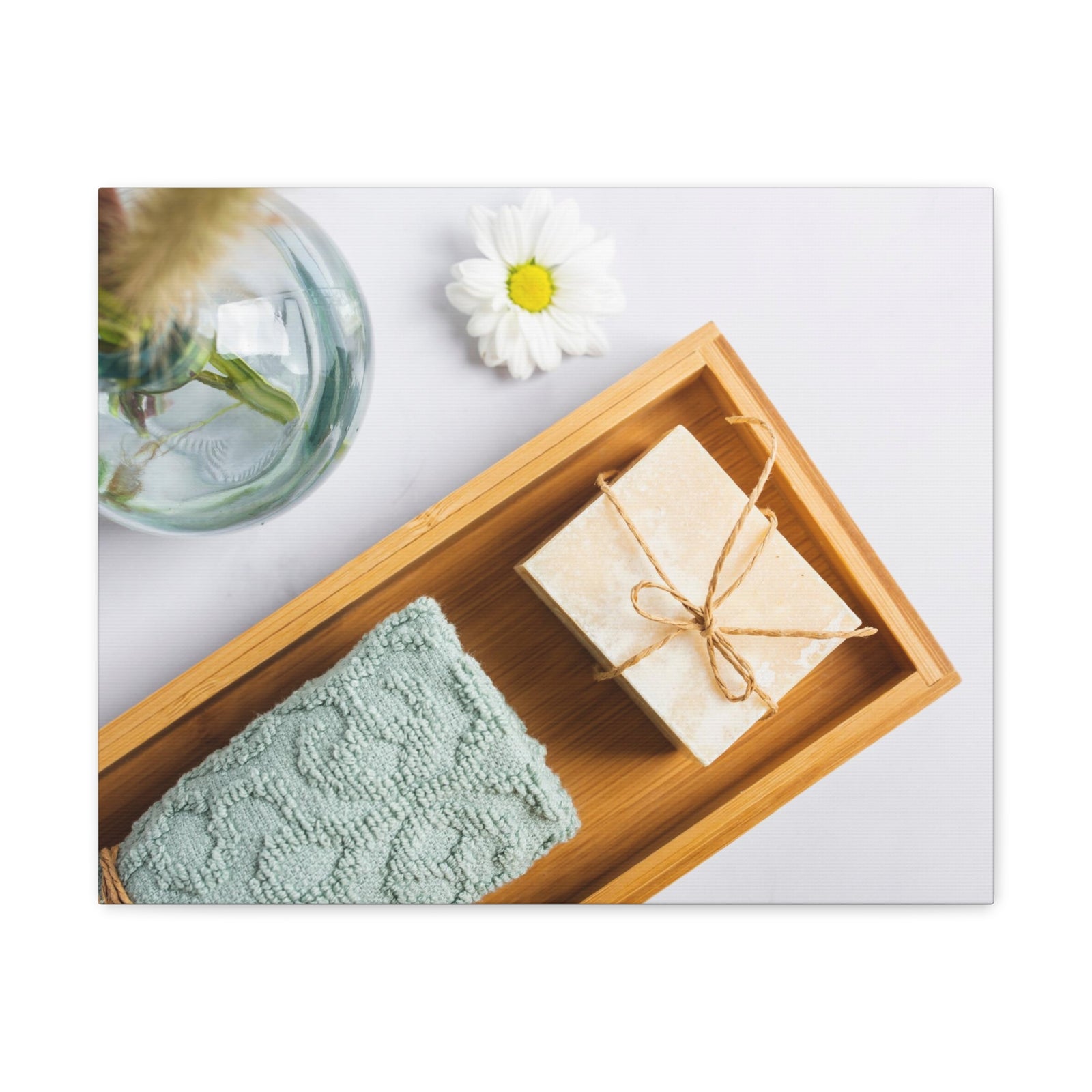 Top View Bath Forest Floral Nature Photography Canvas Wall Art for Home Decor Ready-to-Hang-Express Your Love Gifts