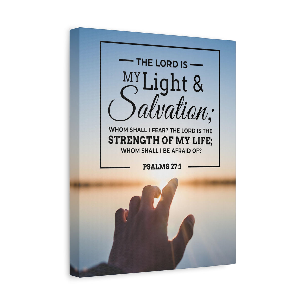 Bible Verse Canvas Light and Salvation Psalms 27:1 Christian Home Decor Scripture Art-Express Your Love Gifts