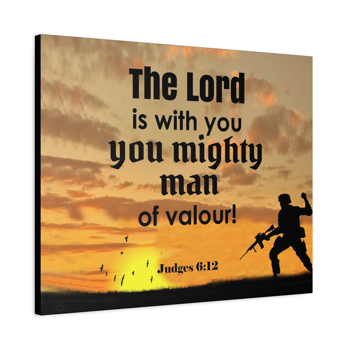 Scripture Wall Lord is with You Judges 6:12 Bible Chapter Canvas Christian Wall Art Ready to Hang-Express Your Love Gifts