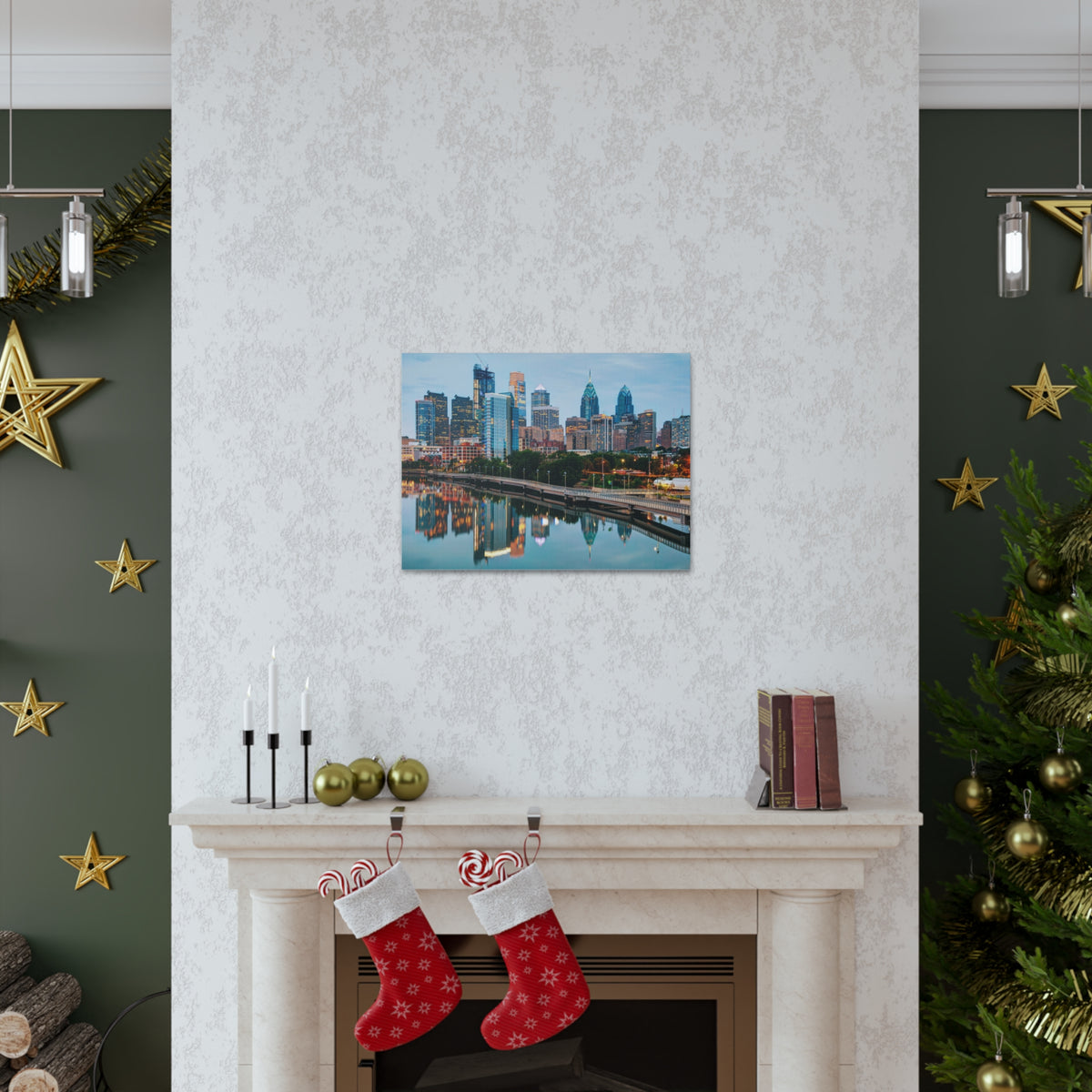Philadelphia Daytime Skyline Canvas Artwork High-Quality Breathtaking Stunning Cityscape for Home Decor Ready to Hang-Express Your Love Gifts