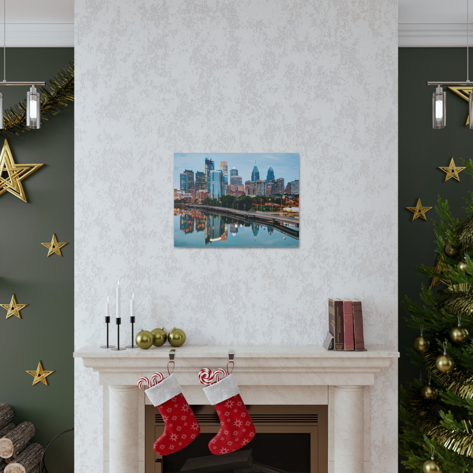 Philadelphia Daytime Skyline Canvas Artwork High-Quality Breathtaking Stunning Cityscape for Home Decor Ready to Hang-Express Your Love Gifts