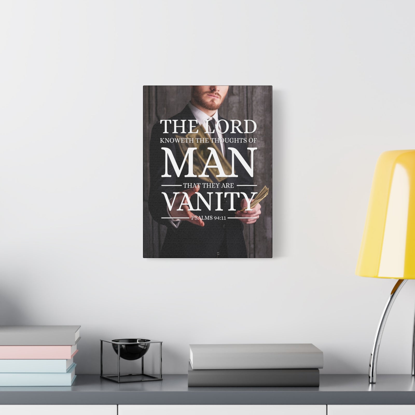 Scripture Canvas Thoughts Of Man Psalm 94:11 Christian Wall Art Bible Verse Print Ready to Hang-Express Your Love Gifts