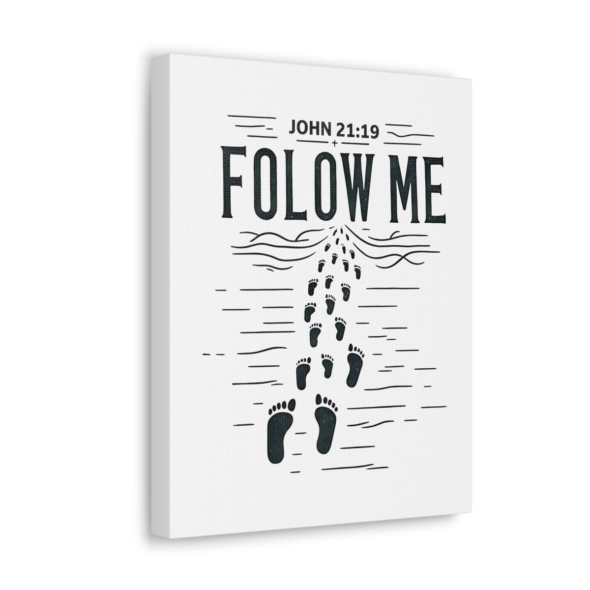 Scripture Walls John 21:19 Follow Me Bible Verse Canvas Christian Wall Art Ready to Hang Unframed-Express Your Love Gifts