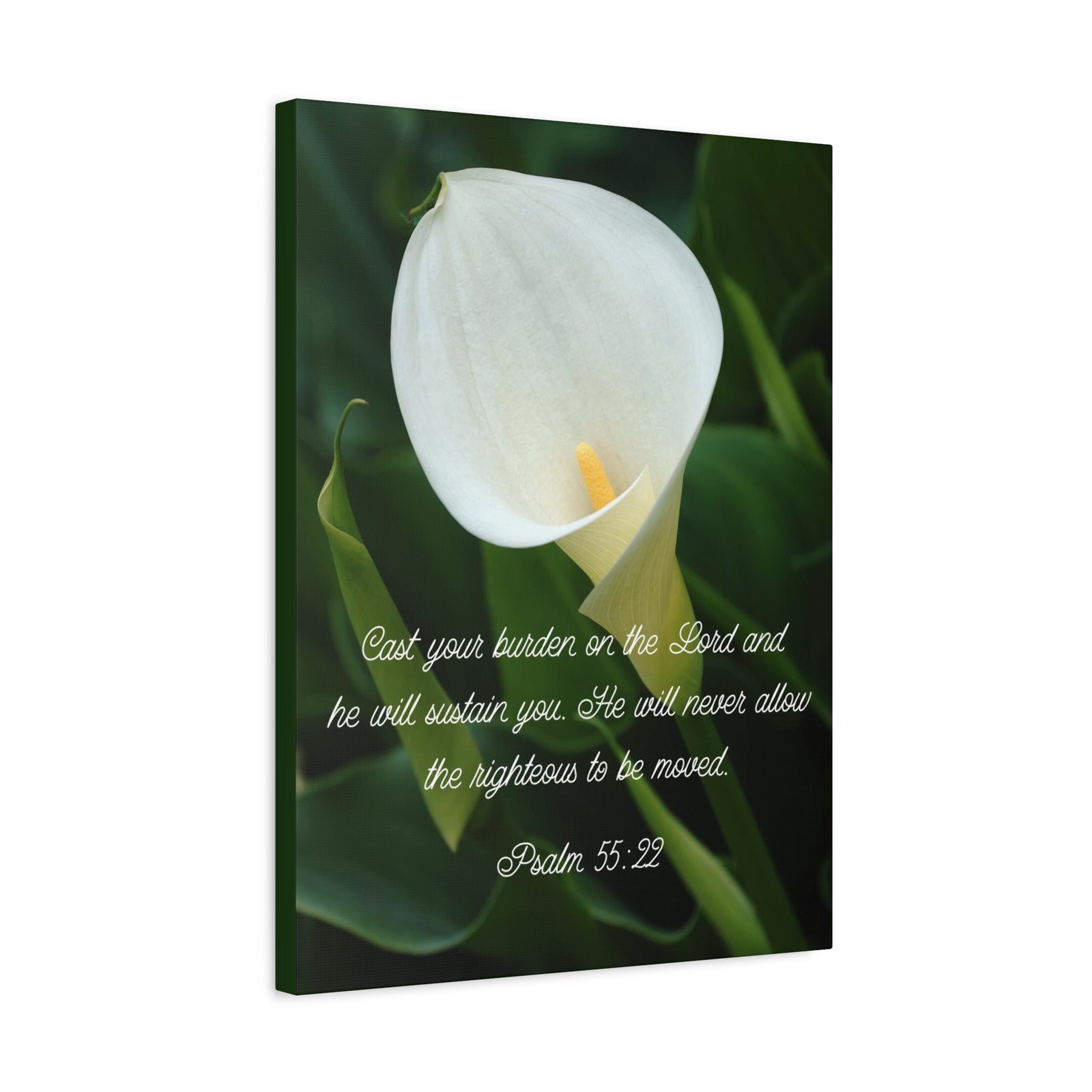 Scripture Canvas Cast Your Burden Psalm 55:22 Christian Wall Art Bible Verse Print Ready to Hang-Express Your Love Gifts