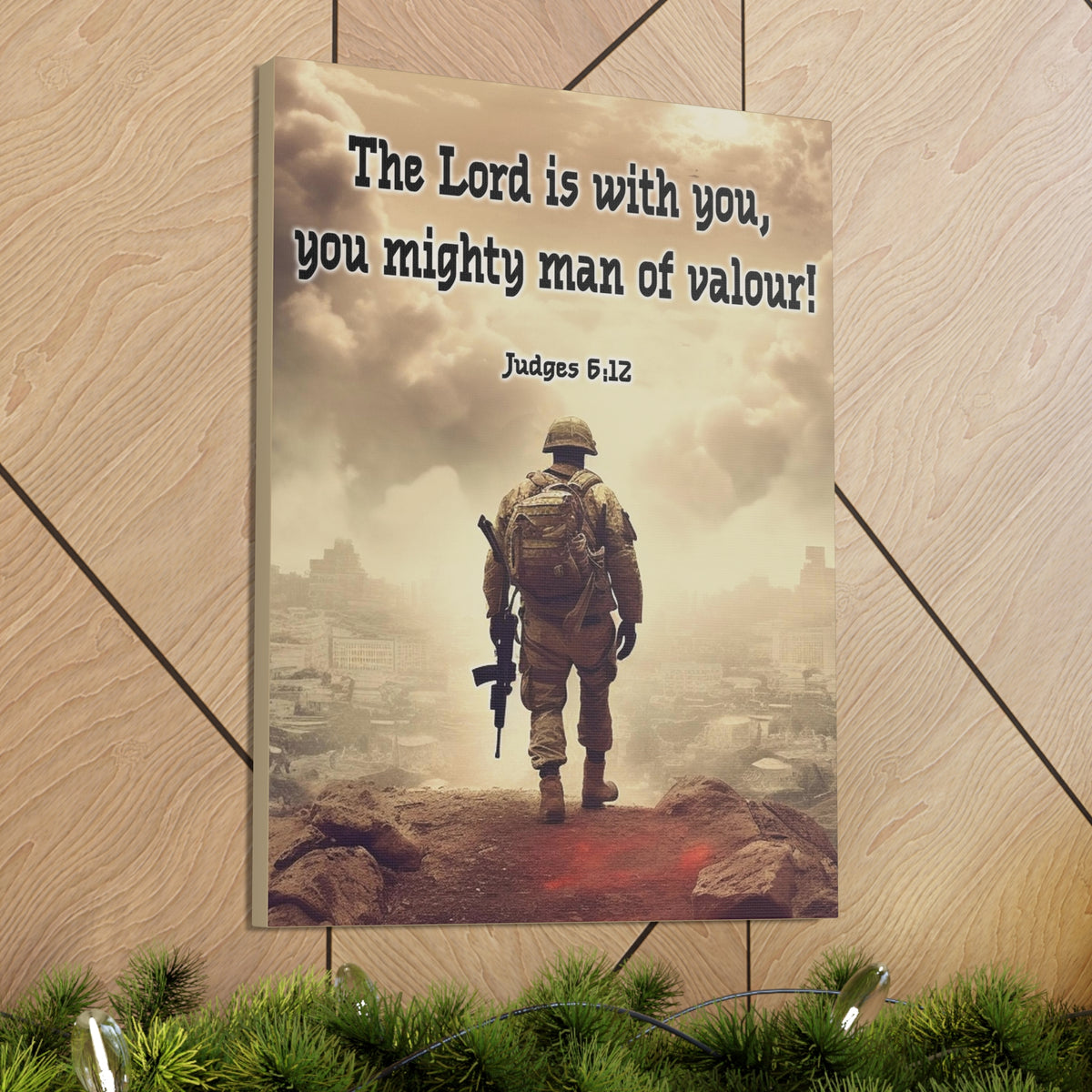 Scripture Walls Divine Valor: A Soldier's Journey Judges 6:12 Christian Wall Art Print Ready to Hang Unframed-Express Your Love Gifts