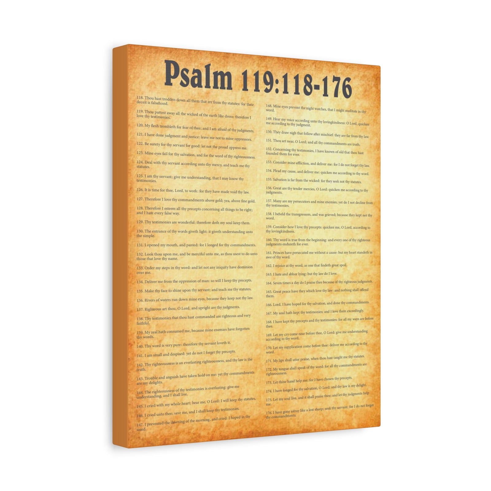 Scripture Walls Psalm 119:118-176 Gold Bible Verse Canvas Christian Wall Art Ready to Hang Unframed-Express Your Love Gifts