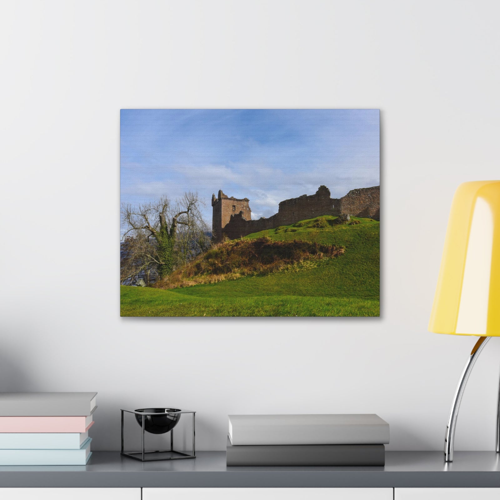 Ruins of Urquhart Scotland Nature Wilderness Photography Canvas Wall Art for Home Decor Ready-to-Hang-Express Your Love Gifts