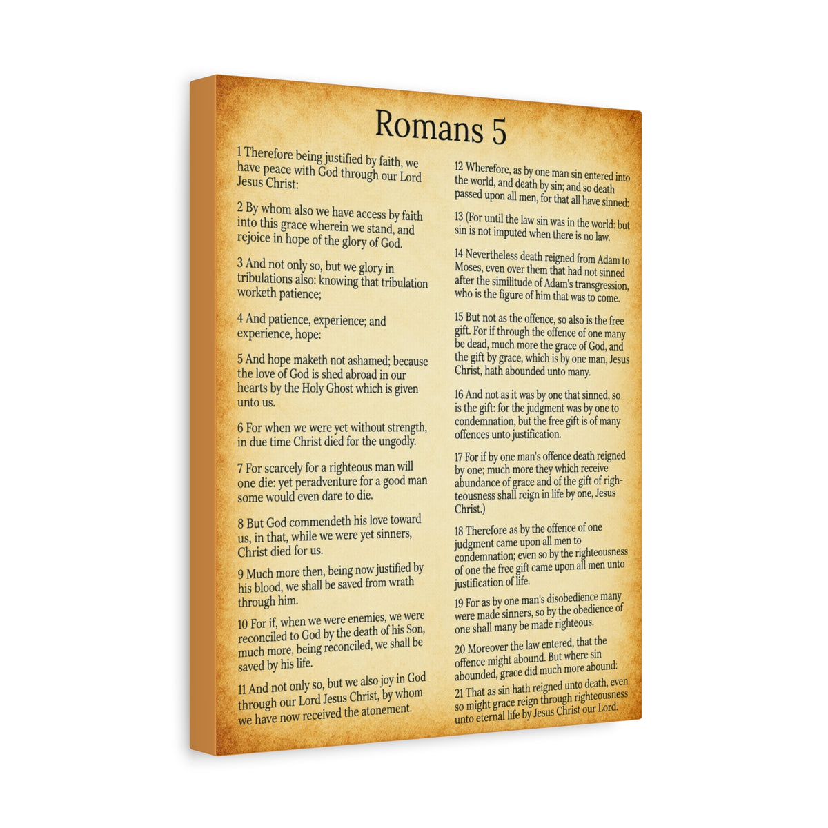 Scripture Walls Romans 5 Gold Christian Wall Art Print Ready to Hang Unframed-Express Your Love Gifts