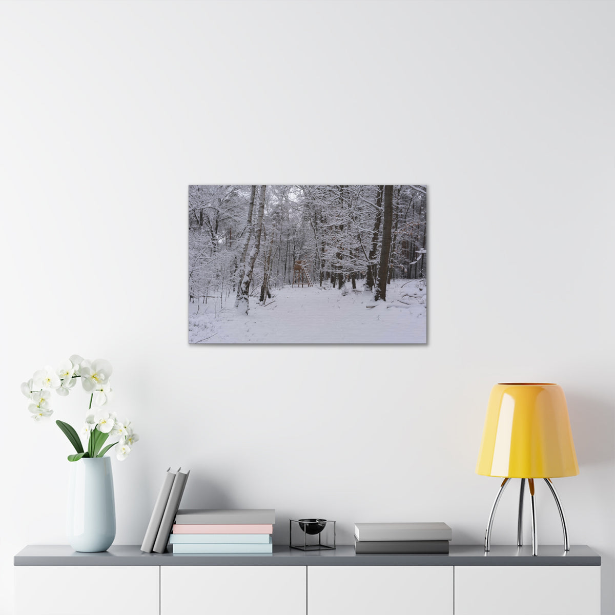 Forest Winter Tree Snow Nature Wilderness Photography Canvas Wall Art for Home Decor Ready-to-Hang-Express Your Love Gifts
