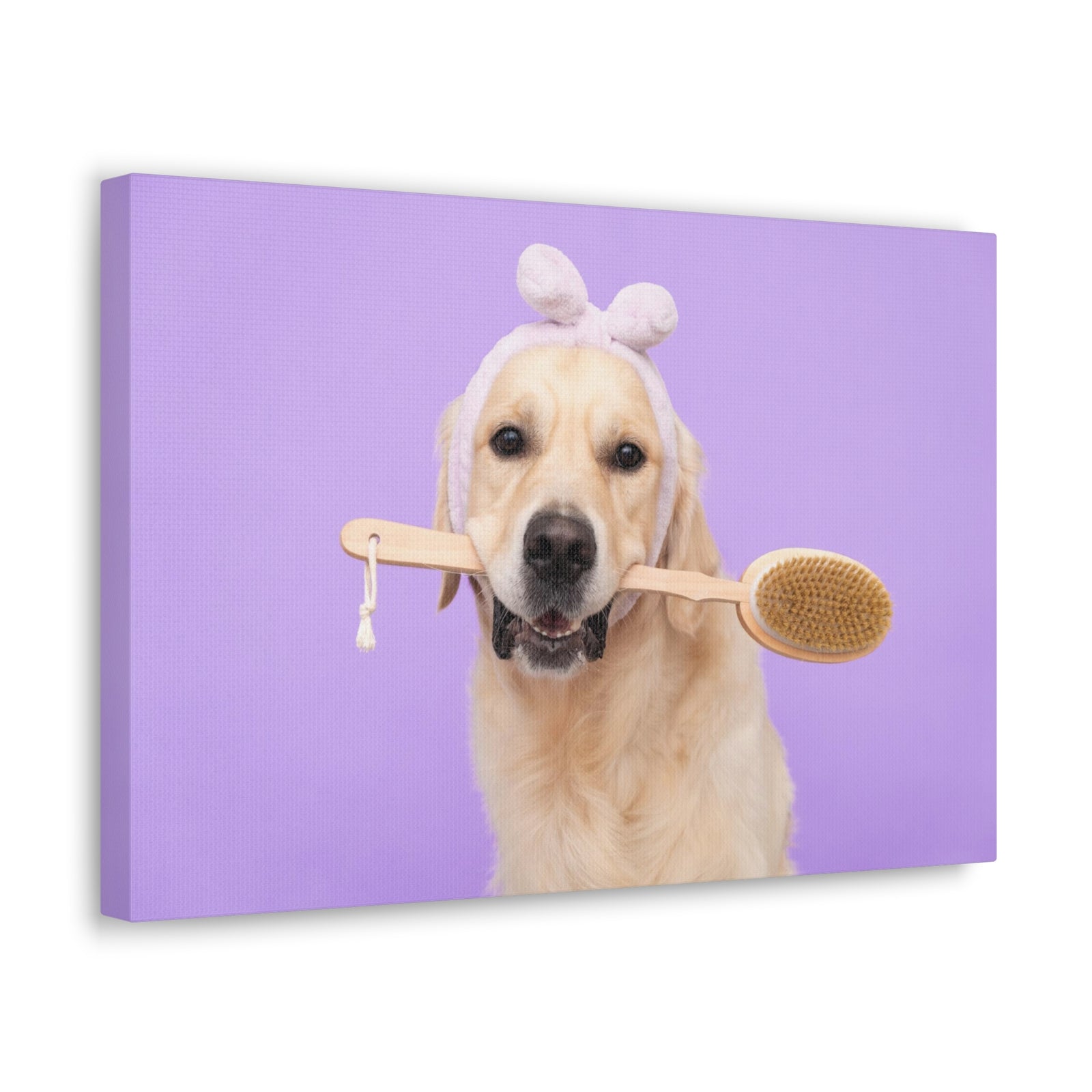 Funny Golden Retriever Bathee Canvas Wall Art for Home Decor Ready-to-Hang-Express Your Love Gifts
