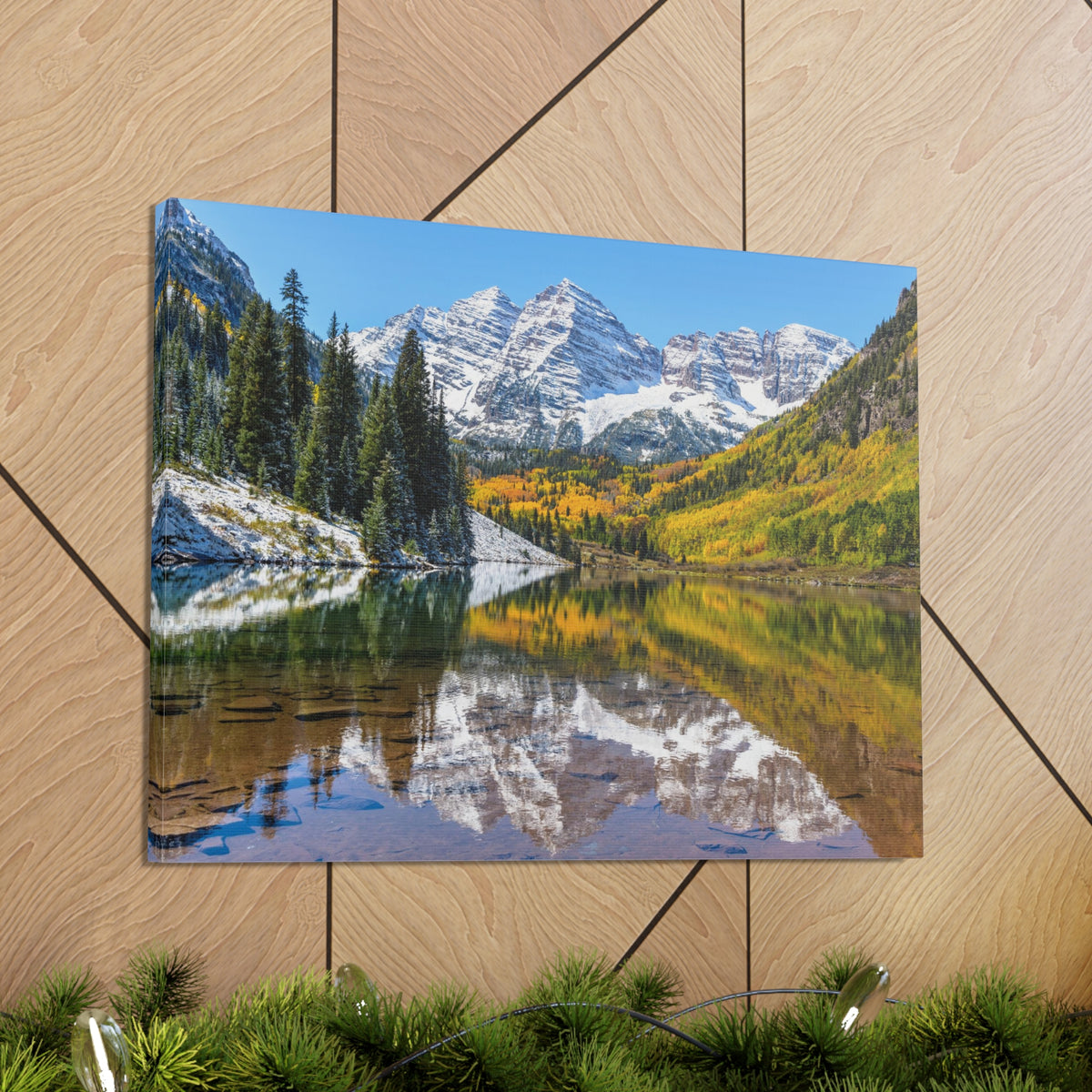Forest Lake Mountains Nature Wilderness Photography Canvas Wall Art for Home Decor Ready-to-Hang-Express Your Love Gifts