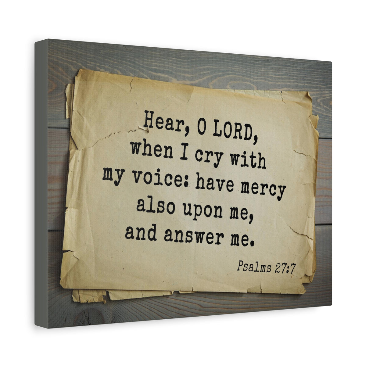 Scripture Walls Hear O Lord Psalms 27:7 Bible Verse Canvas Christian Wall Art Bible Verse Print Ready To Hang-Express Your Love Gifts