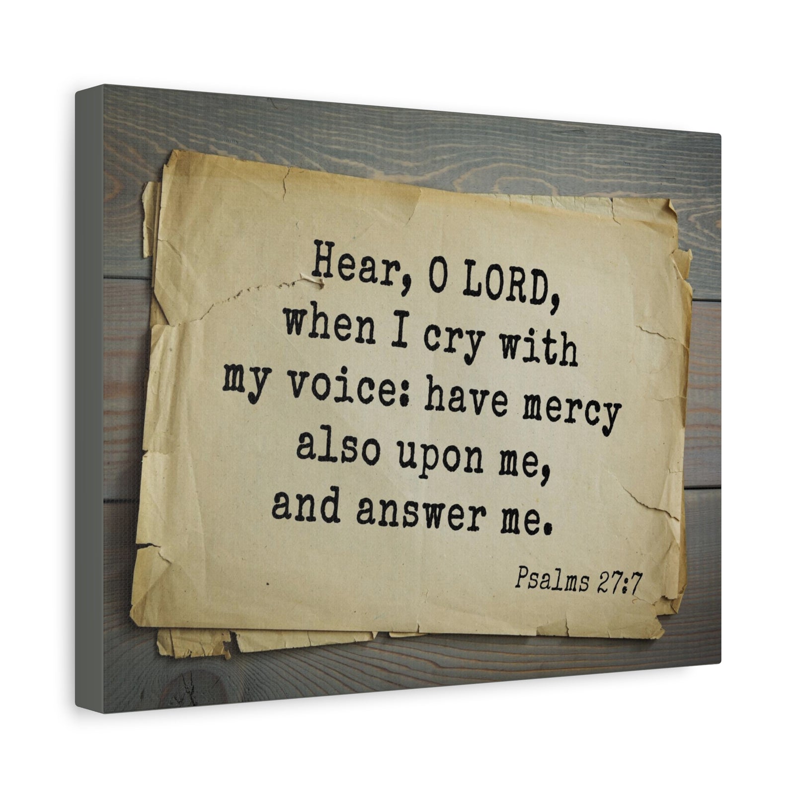 Scripture Walls Hear O Lord Psalms 27:7 Bible Verse Canvas Christian Wall Art Bible Verse Print Ready To Hang-Express Your Love Gifts