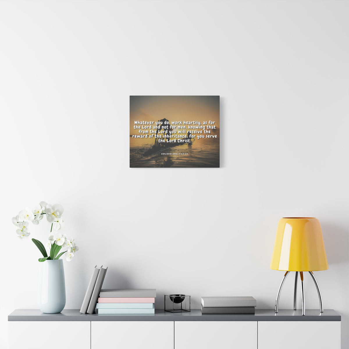 Scripture Canvas Working For God Colossians 3:23-24 Christian Wall Art Bible Verse Print Ready to Hang-Express Your Love Gifts