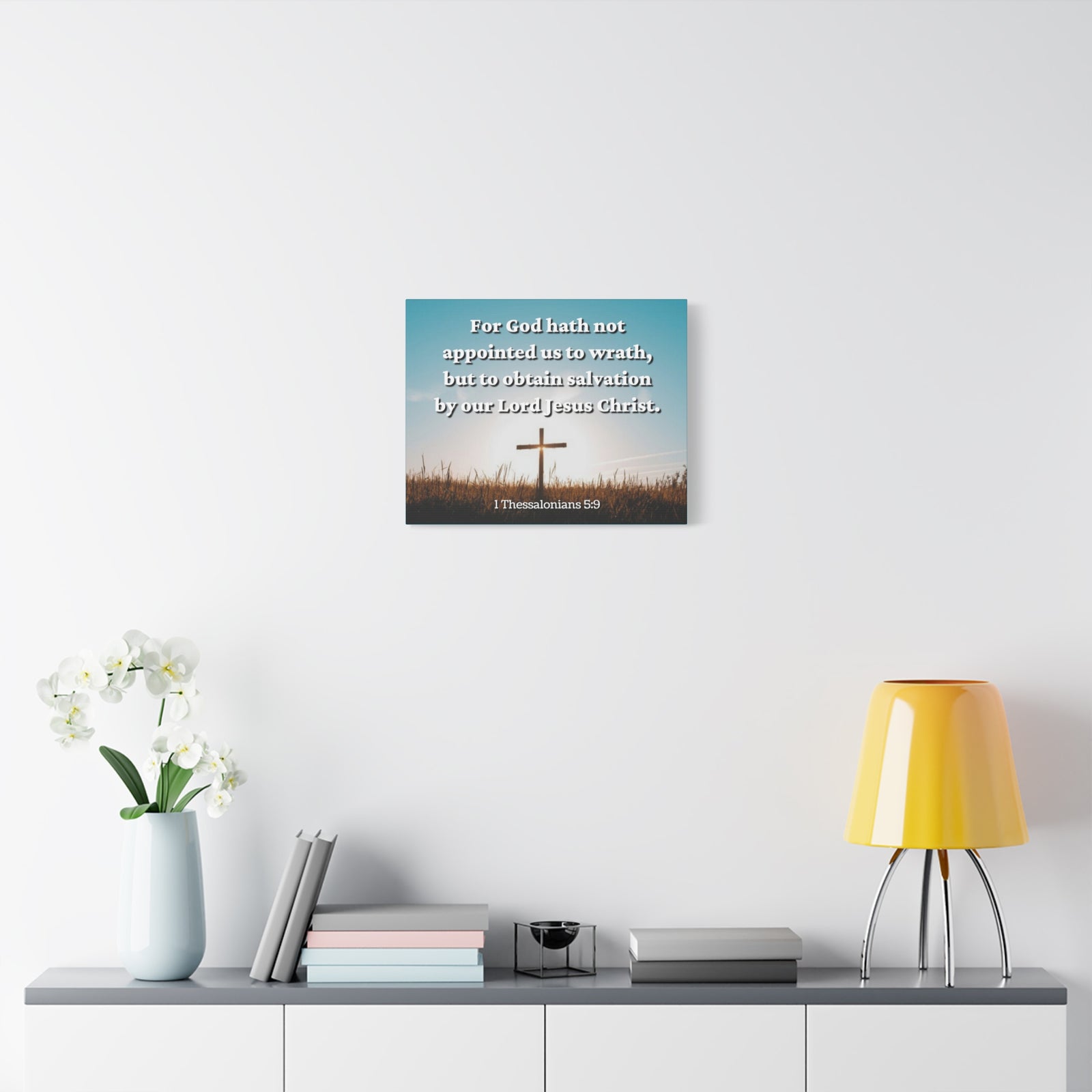 Scripture Canvas To Obtain Salvation 1 Thessalonians 5:9 Christian Wall Art Bible Verse Print Ready to Hang-Express Your Love Gifts