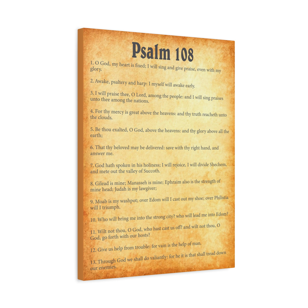 Scripture Walls Psalm 108 Gold Bible Chapter Canvas Christian Wall Art Ready to Hang-Express Your Love Gifts