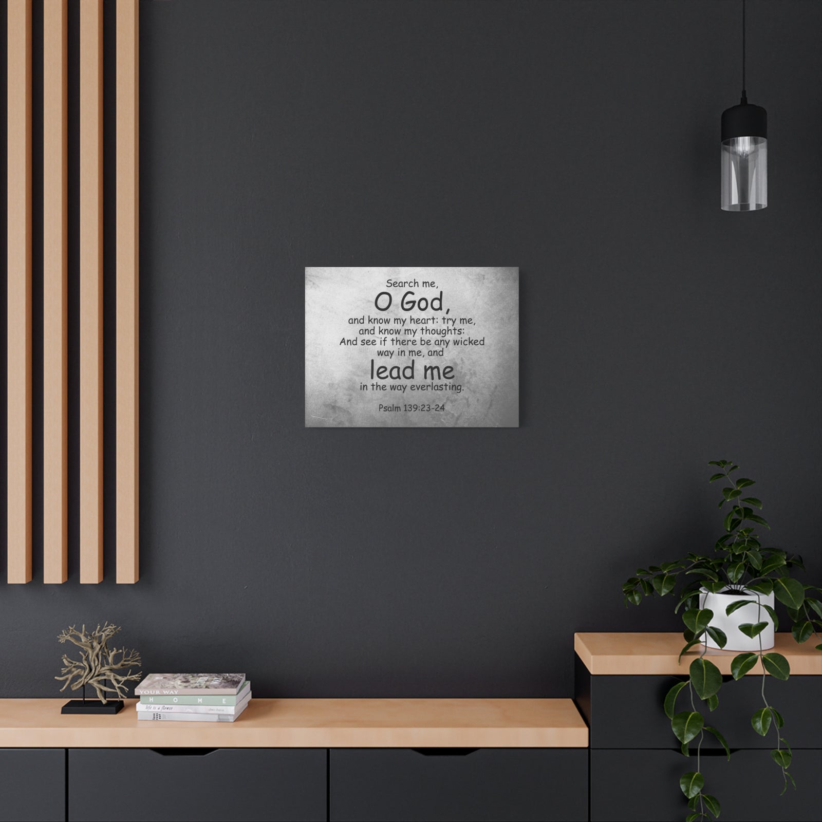 Scripture Canvas O' God Lead Me Psalm 139:23-24 Christian Wall Art Bible Verse Print Ready to Hang-Express Your Love Gifts