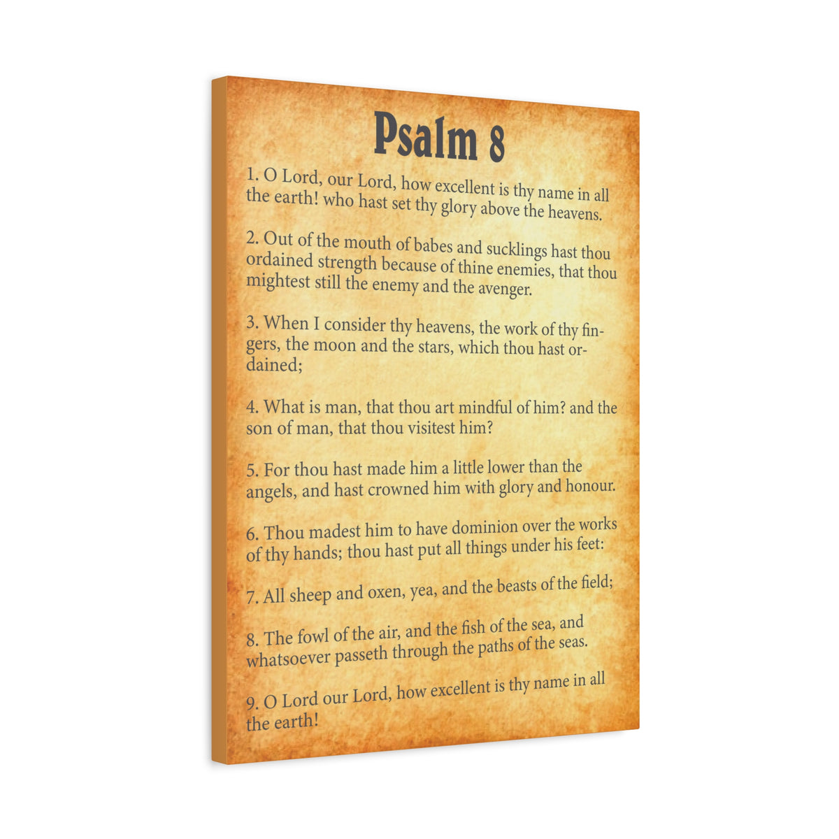 Scripture Walls Psalm 8 Gold Bible Chapter Canvas Christian Wall Art Ready to Hang-Express Your Love Gifts