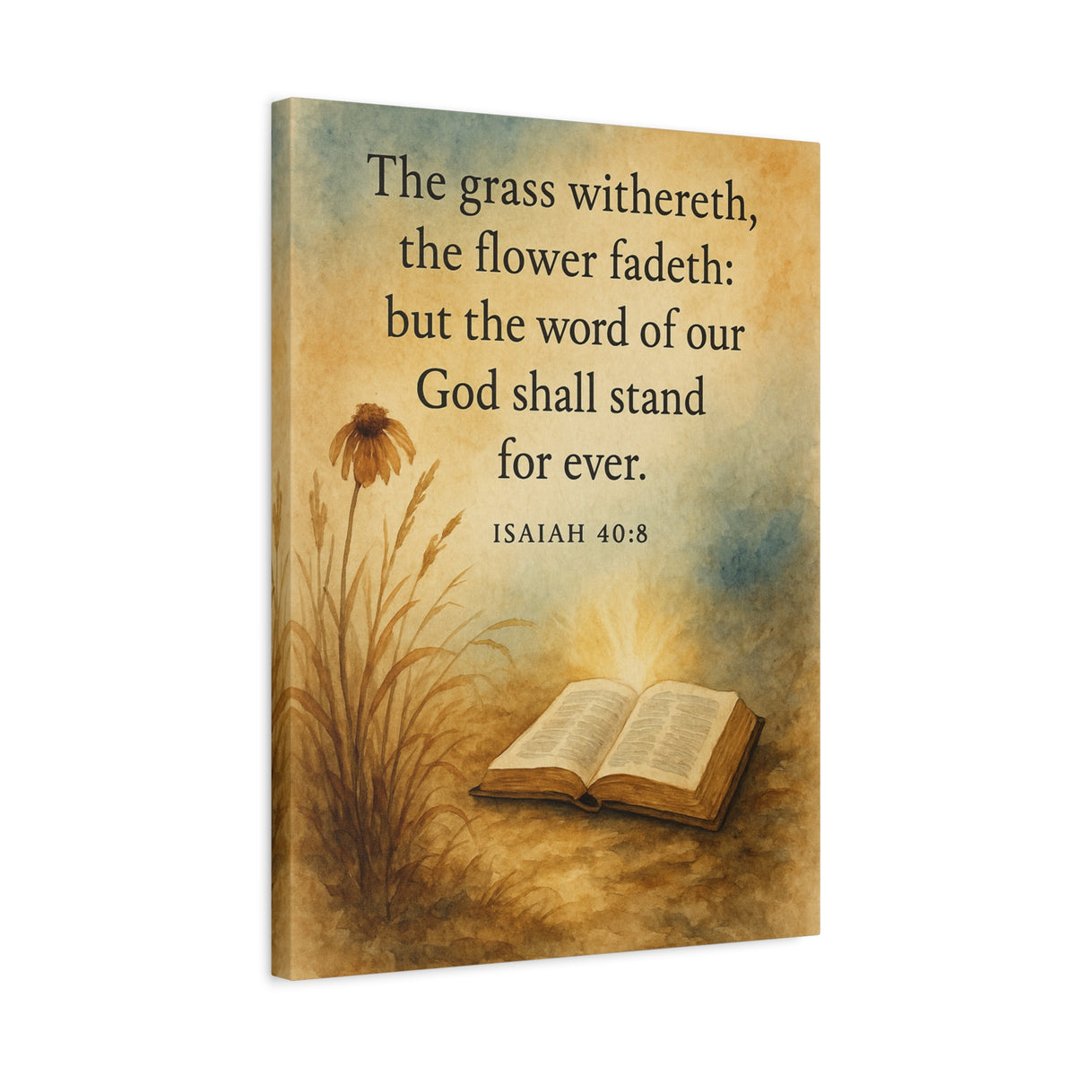 Bible Verse Canvas Isaiah 40:8 Christian Home Décor Wall Art Scripture Ready to Hang Faith Print-Express Your Love Gifts