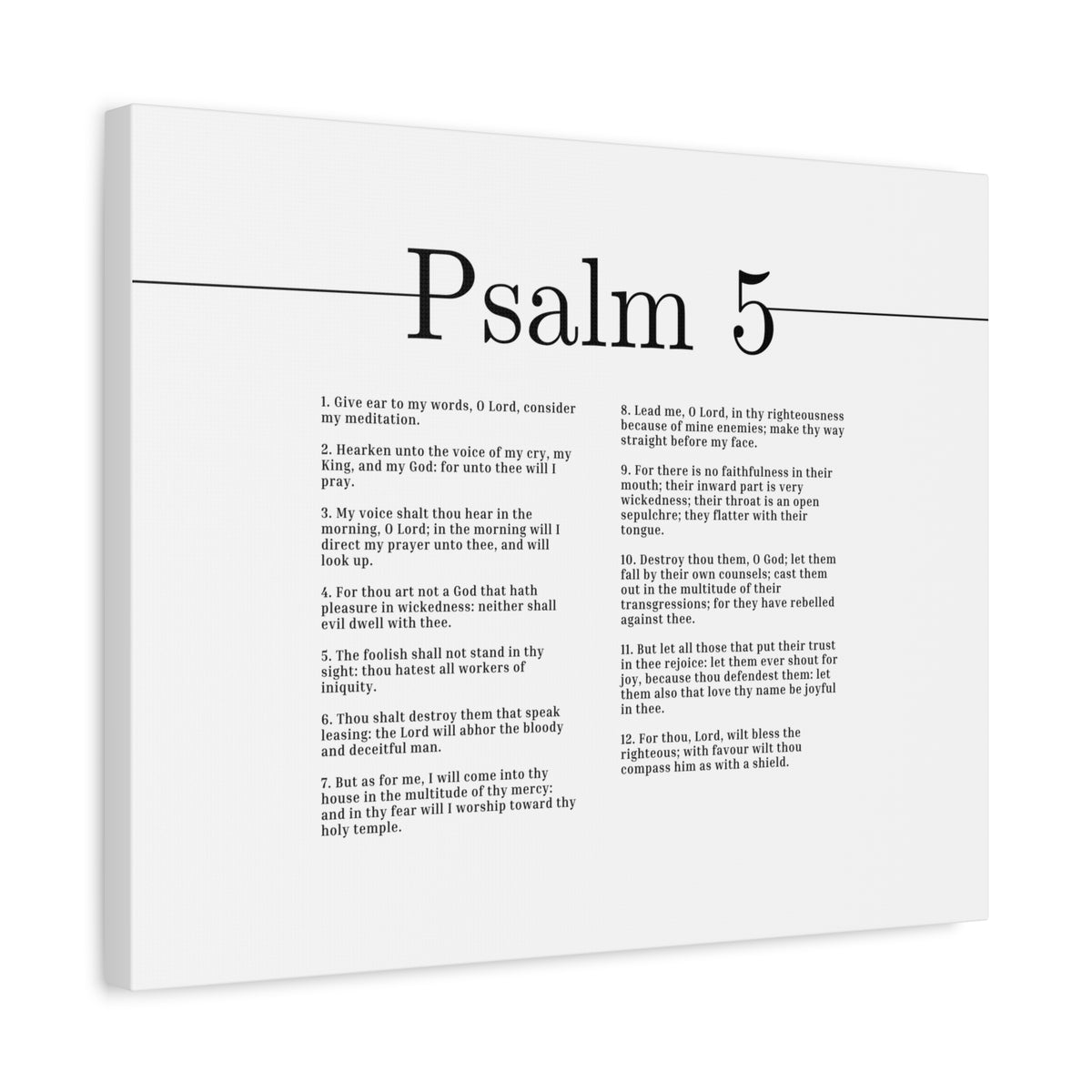 Scripture Canvas Will Bless The Righteous Psalm 5 Christian Wall Art Bible Verse Print Ready to Hang-Express Your Love Gifts