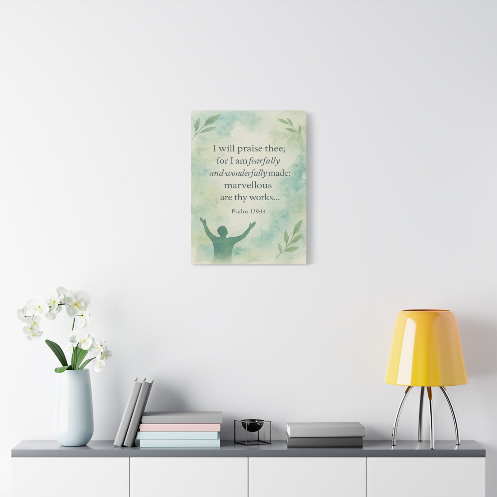 Bible Verse Canvas Psalm 139:14 Christian Home Décor Wall Art Scripture Ready to Hang Faith Print-Express Your Love Gifts