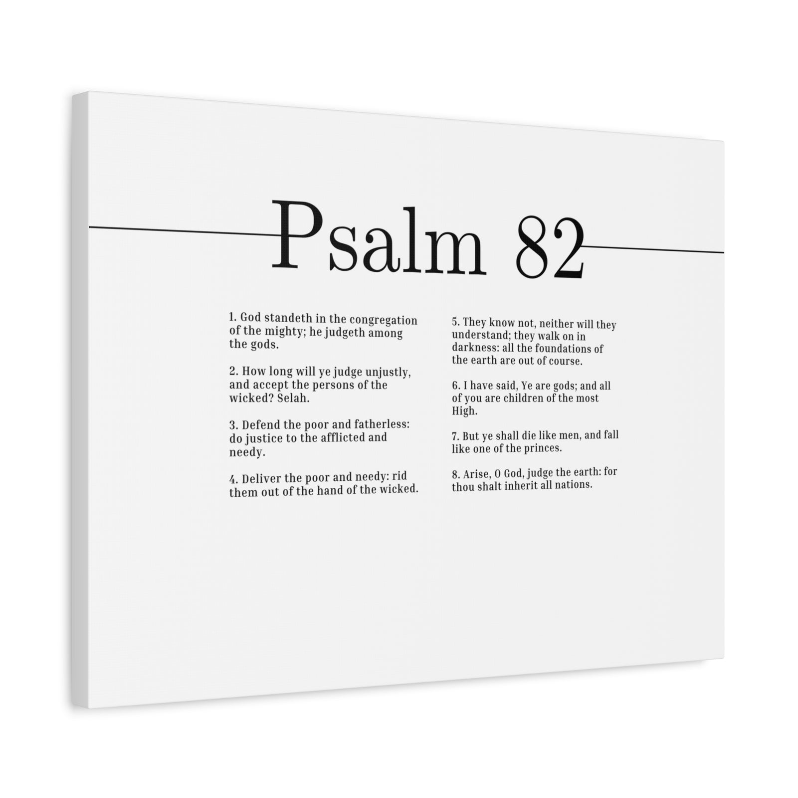 Scripture Canvas Arise, O God Psalm 82 Christian Wall Art Bible Verse Print Ready to Hang-Express Your Love Gifts