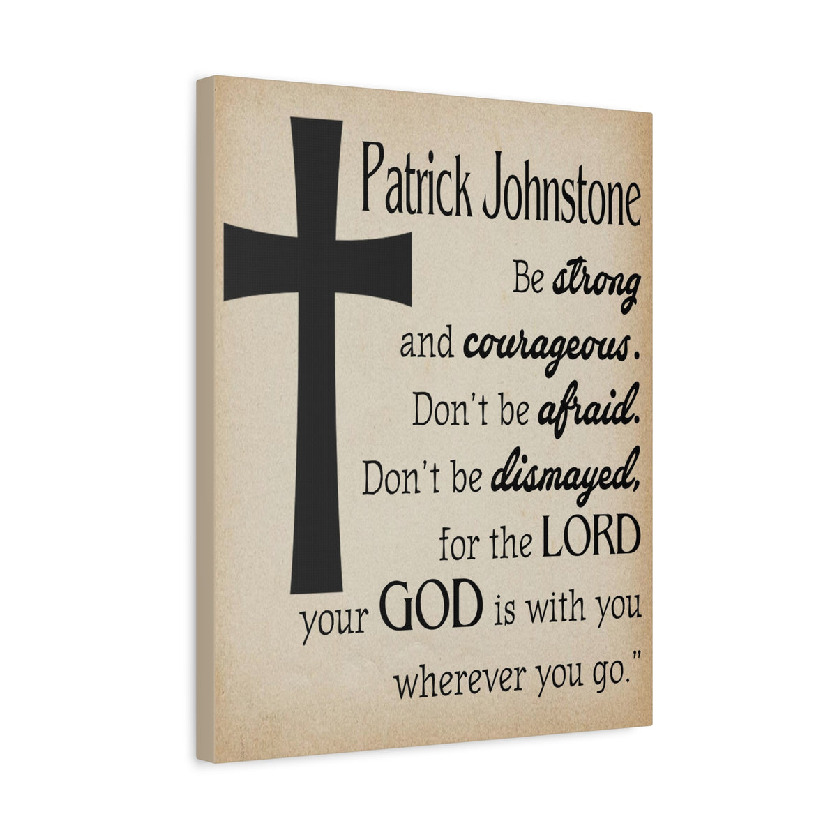 Scripture Walls Personalized Joshua 1:9 Cross Bible Chapter Canvas Christian Wall Art Ready to Hang-Express Your Love Gifts