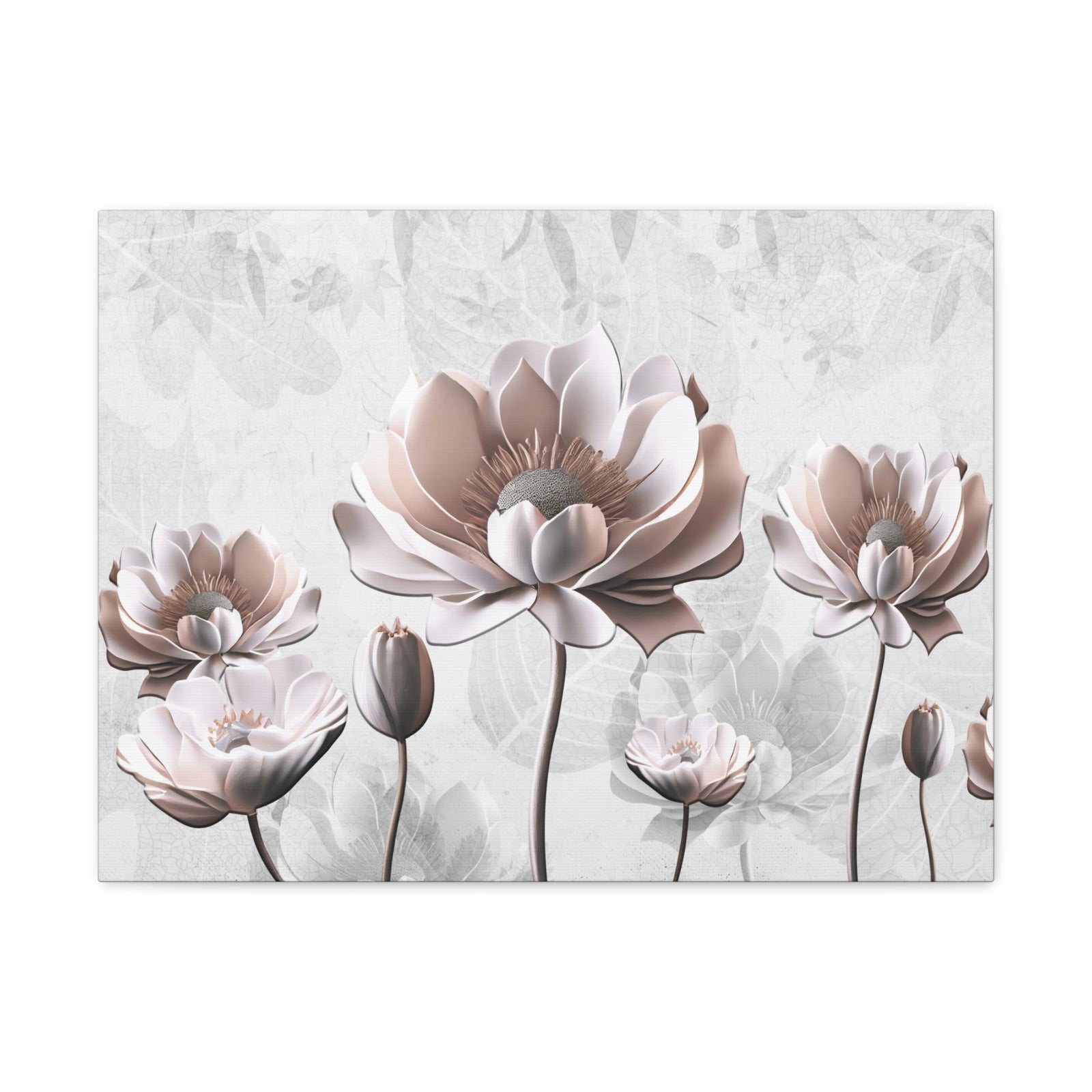 Simple Floral Painting 3D Flower Canvas Wall Art for Home Decor Ready-to-Hang-Express Your Love Gifts